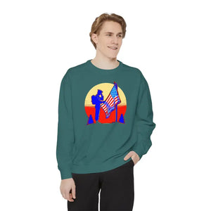 Cozy Garment-dyed Sweatshirt - Soft Patriotic Comfort - Dipaliz - Sweatshirts