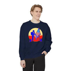 Cozy Garment-dyed Sweatshirt - Soft Patriotic Comfort - Dipaliz - Sweatshirts