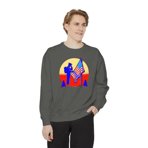Cozy Garment-dyed Sweatshirt - Soft Patriotic Comfort - Dipaliz - Sweatshirts