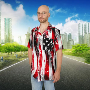 Patriotic Hawaiian Shirt Unisex Summer Bbq Bold Style - Dipaliz - s / White Stitching - Shirts