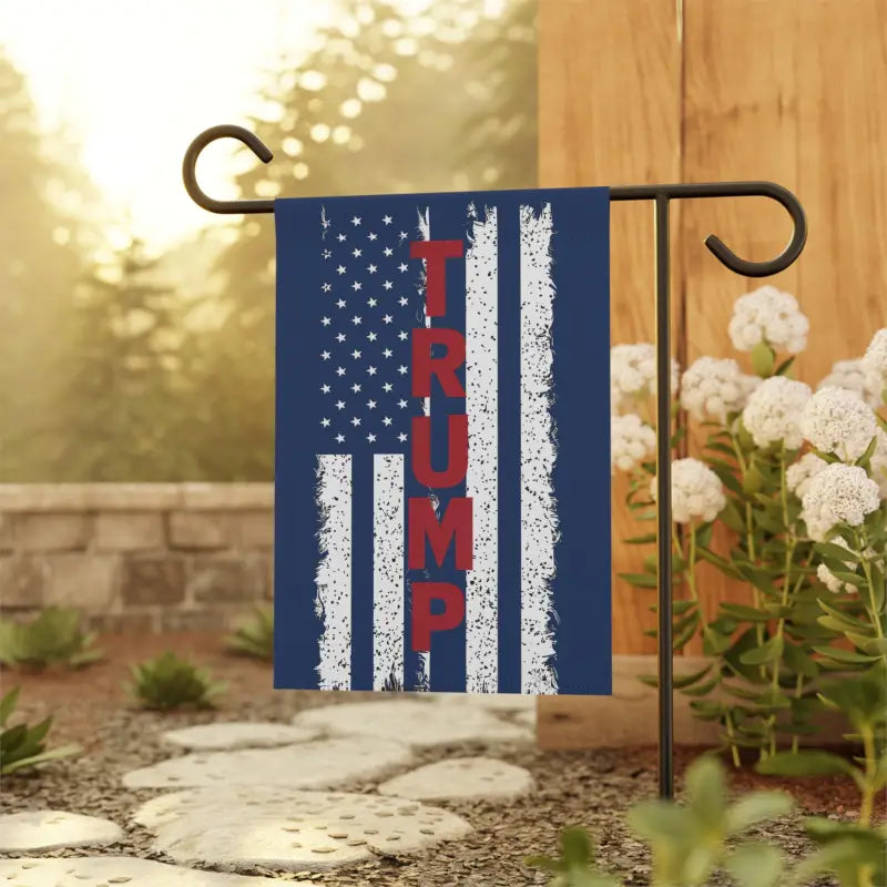 Trump American Flag House Banner for Patriotism & Style - 12’’ × 18’’ Home Decor