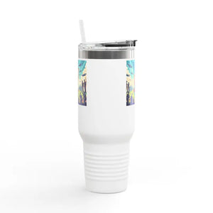 Insulated Travel Mug Ice Cold Drinks Road Trips Dipaliz - 40oz / White - Tumblers