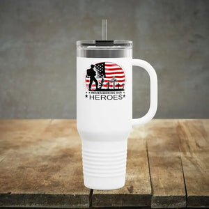 Patriotic Insulated Travel Mug - Veterans Honor Design - Dipaliz - 40oz / White - Mugs