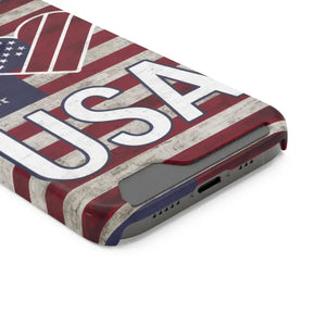 Usa Heart Case + Wallet Patriotic Phone Protector - Dipaliz - Electronics Accessories