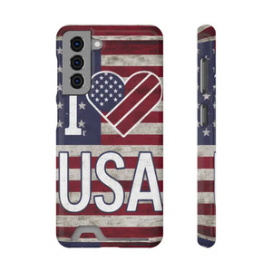 Usa Heart Case + Wallet Patriotic Phone Protector - Dipaliz - Electronics Accessories