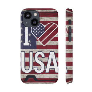 Usa Heart Case + Wallet Patriotic Phone Protector - Dipaliz - Electronics Accessories