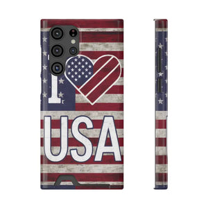 Usa Heart Case + Wallet Patriotic Phone Protector - Dipaliz - Electronics Accessories