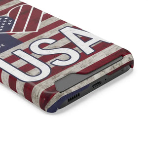 Usa Heart Case + Wallet Patriotic Phone Protector - Dipaliz - Electronics Accessories