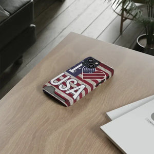 Usa Heart Case + Wallet Patriotic Phone Protector - Dipaliz - Iphone 13 Mini / Glossy / Without Gift Packaging