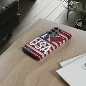 Usa Heart Case + Wallet Patriotic Phone Protector - Dipaliz - Samsung Galaxy S21 Ultra / Glossy / Without Gift