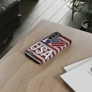 Usa Heart Case + Wallet Patriotic Phone Protector - Dipaliz - Samsung Galaxy S22 / Glossy / Without Gift Packaging