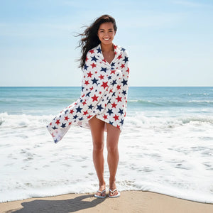 Star Beach Towel – Patriotic 4th of July Dipaliz - Beach Towels