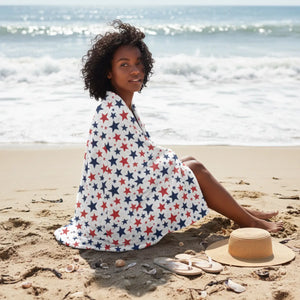 Star Beach Towel – Patriotic 4th of July - Dipaliz - Towels