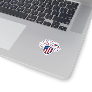 Patriotic Shield Fireworks Sticker American Flag Kiss-cut Decal for 4th of July - Decorative Stickers
