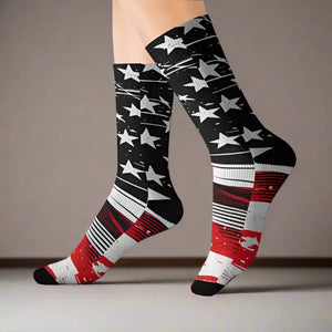 Sublimation Socks Soft Fleece Lining Patriotic Style - Dipaliz