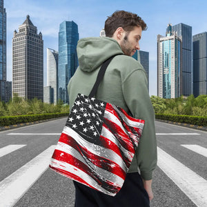 Vibrant American Flag Tote - Polyester Canvas Bag - Dipaliz - Shopping Totes