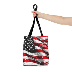 Vibrant American Flag Tote - Polyester Canvas Bag - Dipaliz - Shopping Totes
