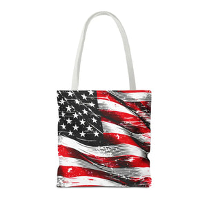 Vibrant American Flag Tote - Polyester Canvas Bag - Dipaliz - Shopping Totes