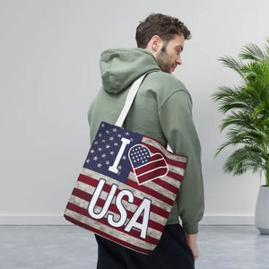 Patriotic Tote Bag - Summer Beach Spacious Organizer - Dipaliz - Shopping Totes