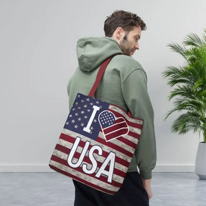 Patriotic Tote Bag - Summer Beach Spacious Organizer - Dipaliz - Shopping Totes