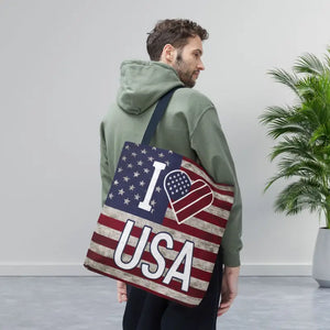 Patriotic Tote Bag - Summer Beach Spacious Organizer - Dipaliz - Shopping Totes