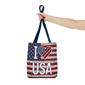 Patriotic Tote Bag - Usa Heart Summer Beach - Dipaliz - Shopping Totes