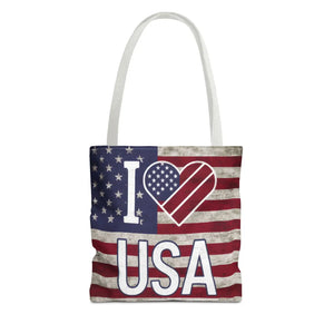 Patriotic Tote Bag - Usa Heart Summer Beach - Dipaliz - Shopping Totes