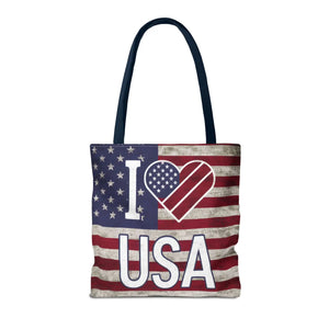 Patriotic Tote Bag - Usa Heart Summer Beach - Dipaliz - Shopping Totes