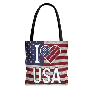 Patriotic Tote Bag - Usa Heart Summer Beach - Dipaliz - Shopping Totes