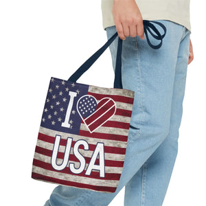 Patriotic Tote Bag - Usa Heart Summer Beach - Dipaliz - Shopping Totes