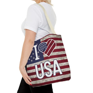 Patriotic Tote Bag - Usa Heart Summer Beach - Dipaliz - Shopping Totes