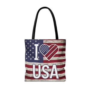 Patriotic Tote Bag - Usa Heart Summer Beach - Dipaliz - Shopping Totes