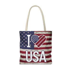 Patriotic Tote Bag - Usa Heart Summer Beach - Dipaliz - Shopping Totes