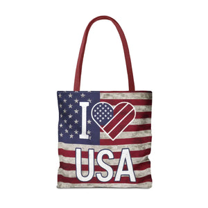 Patriotic Tote Bag - Usa Heart Summer Beach - Dipaliz - Shopping Totes