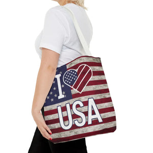 Patriotic Tote Bag - Usa Heart Summer Beach - Dipaliz - Shopping Totes