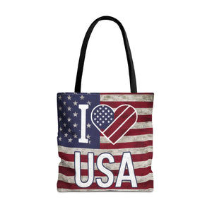 Patriotic Tote Bag - Usa Heart Summer Beach - Dipaliz - Shopping Totes