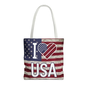 Patriotic Tote Bag - Usa Heart Summer Beach - Dipaliz - Shopping Totes
