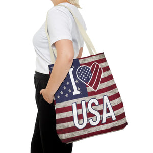 Patriotic Tote Bag - Usa Heart Summer Beach - Dipaliz - Shopping Totes