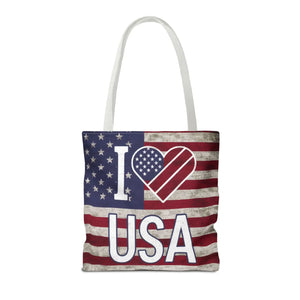 Patriotic Tote Bag - Usa Heart Summer Beach - Dipaliz - Shopping Totes