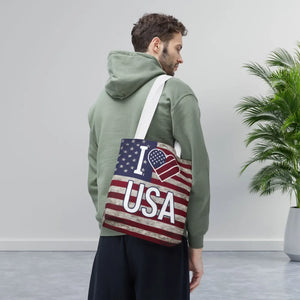 Patriotic Tote Bag - Usa Heart Summer Beach - Dipaliz - Shopping Totes