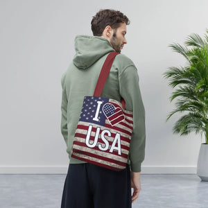 Patriotic Tote Bag - Usa Heart Summer Beach - Dipaliz - Shopping Totes