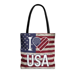 Patriotic Tote Bag - Usa Heart Summer Beach - Dipaliz - Shopping Totes