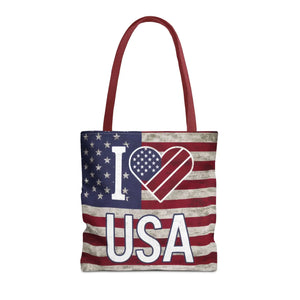Patriotic Tote Bag - Usa Heart Summer Beach - Dipaliz - Shopping Totes