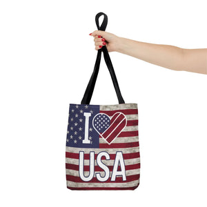 Patriotic Tote Bag - Usa Heart Summer Beach - Dipaliz - Shopping Totes