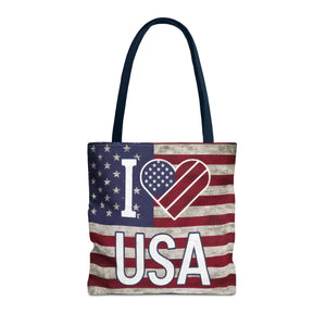 Patriotic Tote Bag - Usa Heart Summer Beach - Dipaliz - Shopping Totes