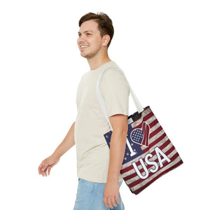 Patriotic Tote Bag - Usa Heart Summer Beach - Dipaliz - Shopping Totes