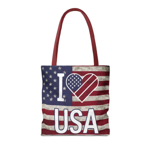 Patriotic Tote Bag - Usa Heart Summer Beach - Dipaliz - Shopping Totes