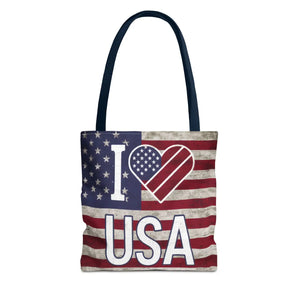 Patriotic Tote Bag - Usa Heart Summer Beach - Dipaliz - Shopping Totes