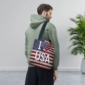 Patriotic Tote Bag - Usa Heart Summer Beach - Dipaliz - Shopping Totes
