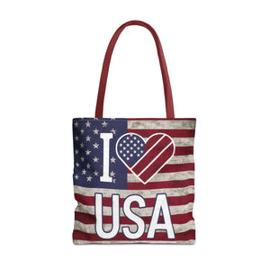 Patriotic Tote Bag - Usa Heart Summer Beach - Dipaliz - Shopping Totes